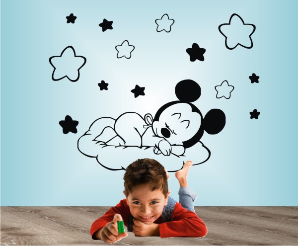 vinilos decorativos Mickey Mouse durmiendo