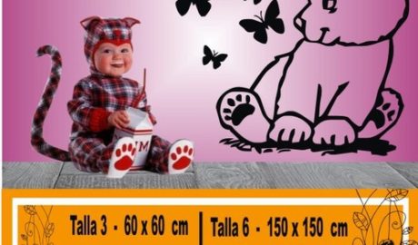 vinilos decorativos bebe oso mariposas 1013