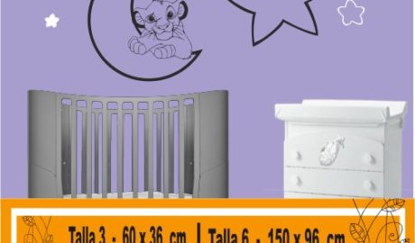 Vinilos infantiles rey león con Simba y Nala en el cielo