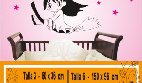 bruja con estrellas y corazones
