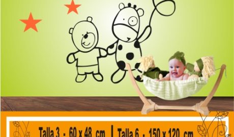 jirafa y oso con estrellas