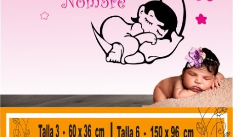 baby girl sleeping on the moon