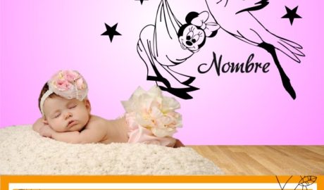 Cigogne avec bébé Minnie Mouse