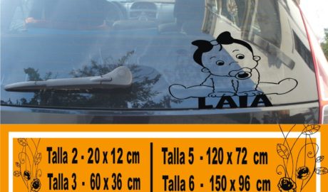 Autocollants de voiture de bébé de la fille assise