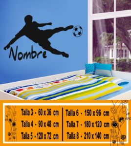 Vinilos decorativos jugador de fútbol chutando pelota