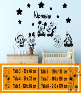 Vinilos de los bebes Disney con estrellas y nombre