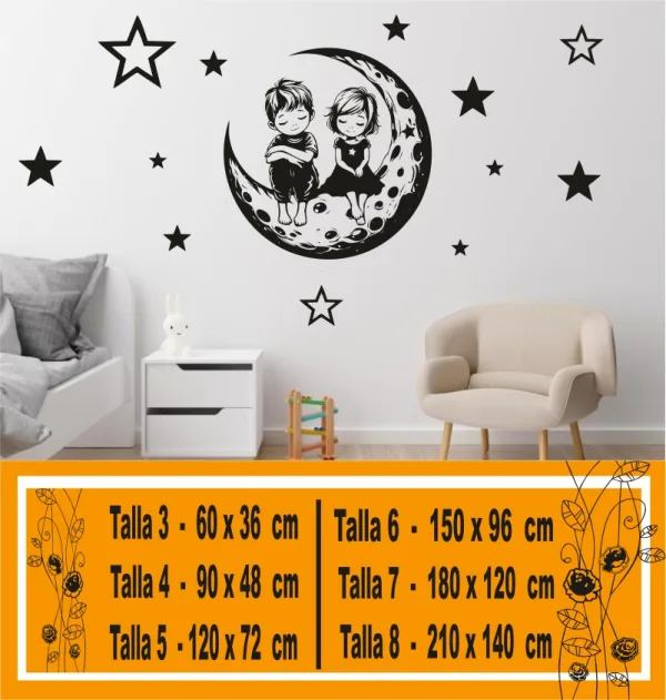 Noches Mágicas Vinilos para Niños con Luna y Estrellas